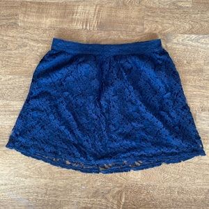 Abercrombie and Fitch Navy Lace Skater Skirt
